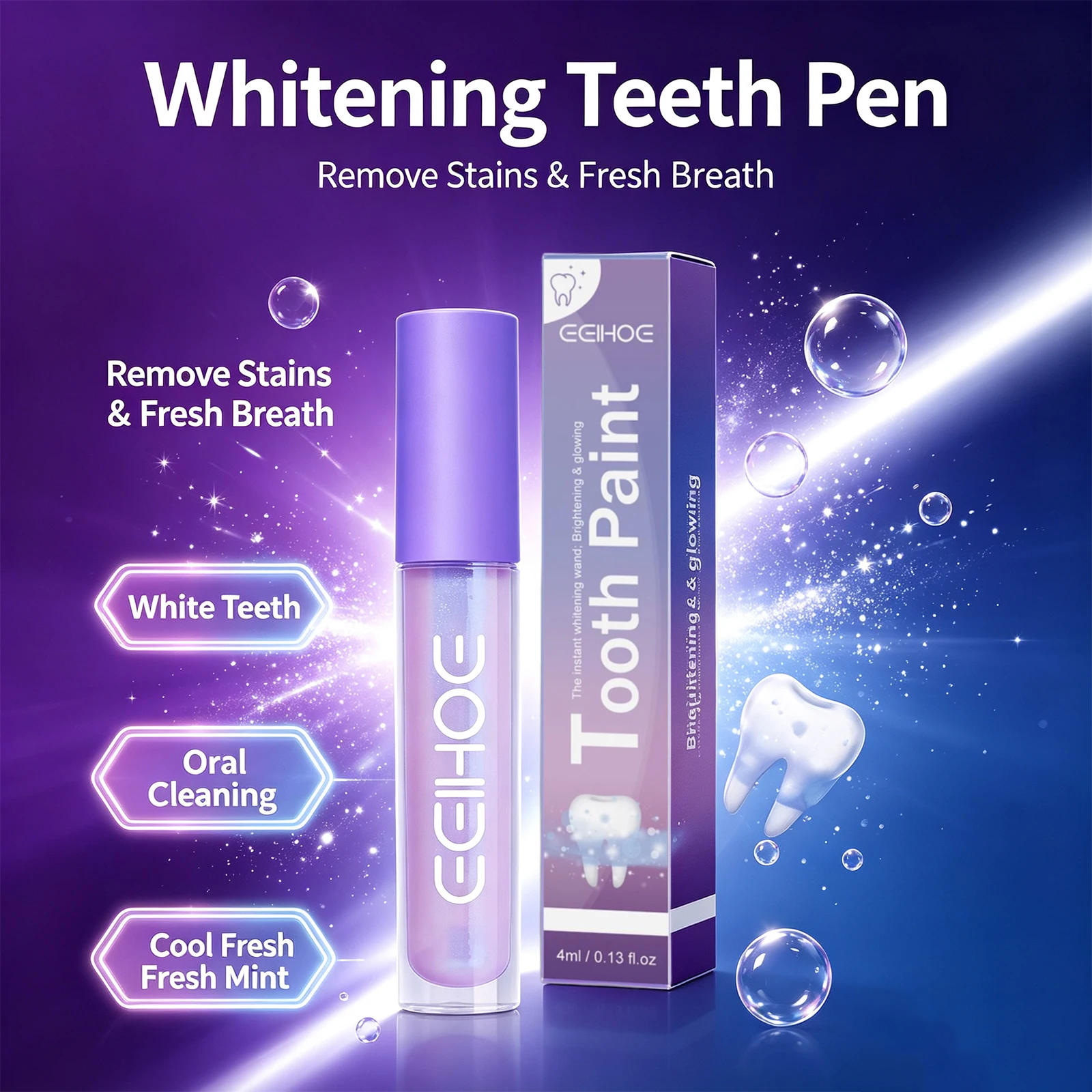 Teeth Whitening Pen for Cleaning Tooth Coffee Stain Tea Stain Removal Brightening and Fresh Breath Remove Plaque Oral Care