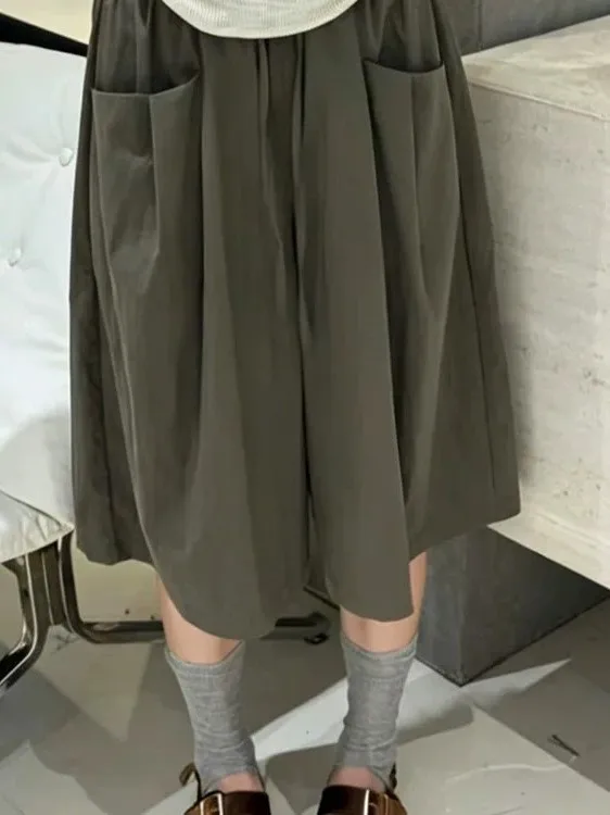 

High Waist Midi Skirt Pants Women's Summer New Loose Versatile Slimming Thin Casual Pants Korean Style A-Line Skirt