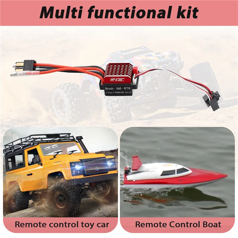

ABWE-60A ESC RC автомобиль ESC матовый электрический регулятор скорости 6 В/2 А BEC замена для 1/10 RC автомобиля