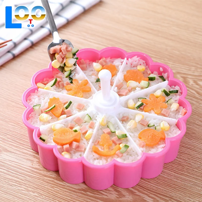 Stampo per sushi fai-da-te Triangolo per il pranzo Palla di riso Scatola per il pranzo Cipolla Palla di riso Pressa per alimenti Triangolo per sushi Creazione di stampi Set di sushi Utensili da cucina