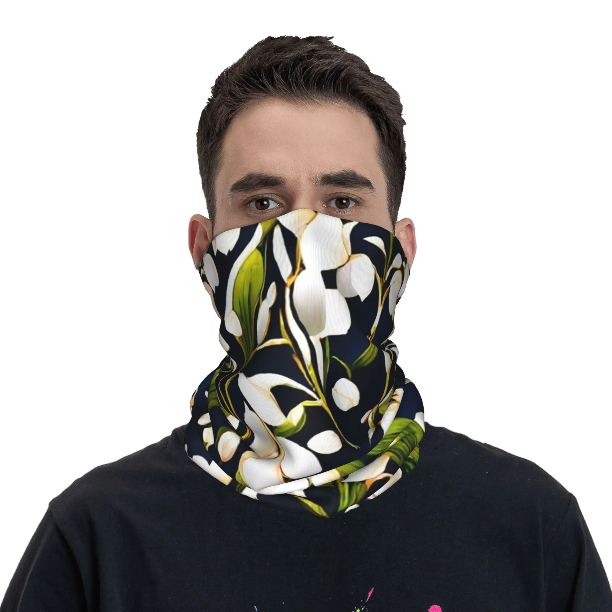 Lily Of The Valley Flower Bandana Neck Gaiter Printed Face Scarf Cycling Scarf Running Unisex Adult Windproof