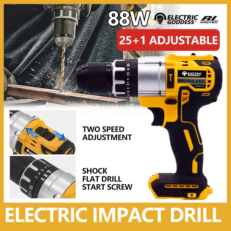 Electric Goddess DCD792 Cordless Small Electric Drill/Driver 20V Brushless Compact Screwdriver Power Tool for Dewalt Battery