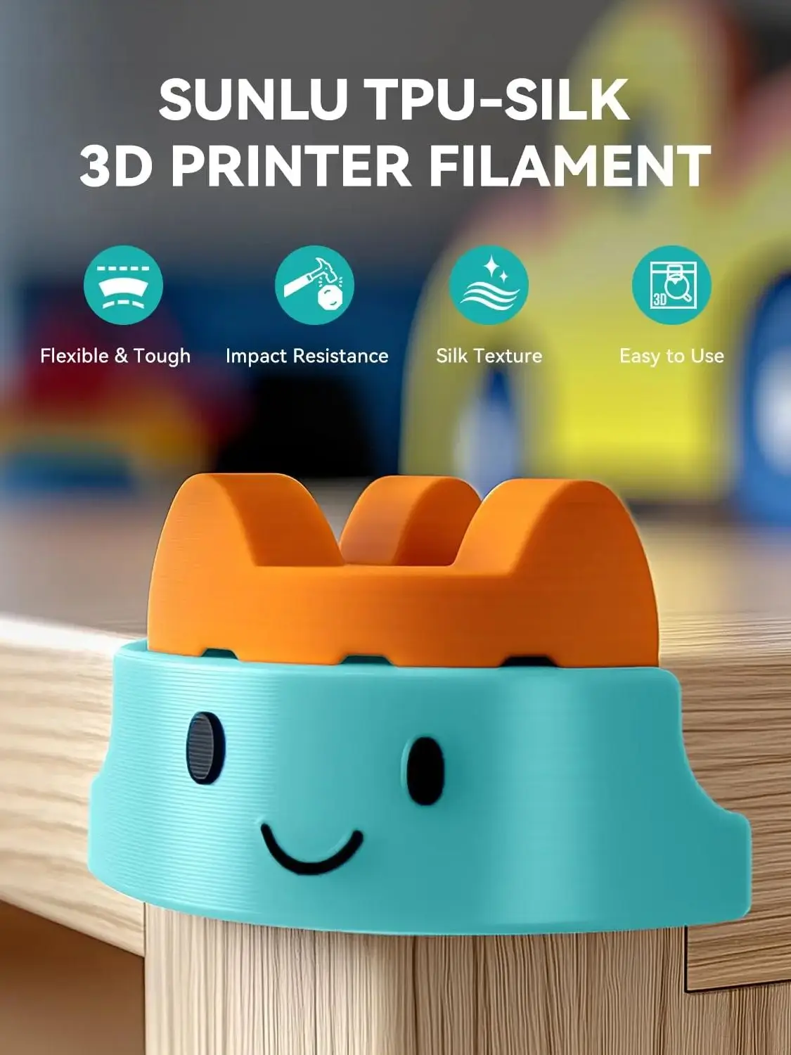 SUNLU TPU Silk Filament 1,75 mm Tolerancje ±0,03 mm 1 kg Szpula Elastyczny błyszczący jedwabny filament o gładkiej powierzchni do drukarki 3D FDM — zdjęcie 2