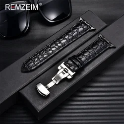 Crocodile Patterned Leather Strap for Apple Watch Ultra 8 7 SE 6 5 4 3 2 Watchband 38mm 40mm 41mmm 42mm 44mm 45mm 49mm