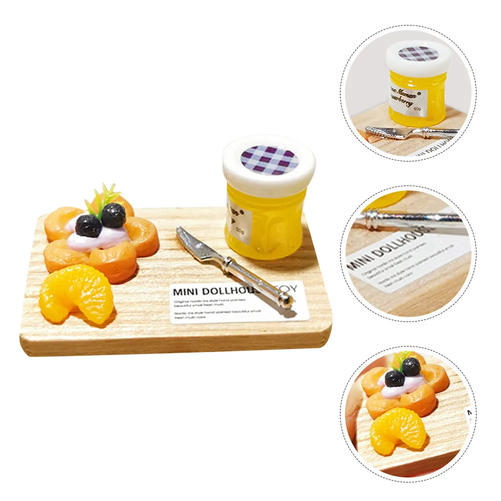 

Miniature Strawberry Blueberry Resin Cutting Board Creative Mini House Decoration Pretend Kitchen Accessory Dollhouse Supplies