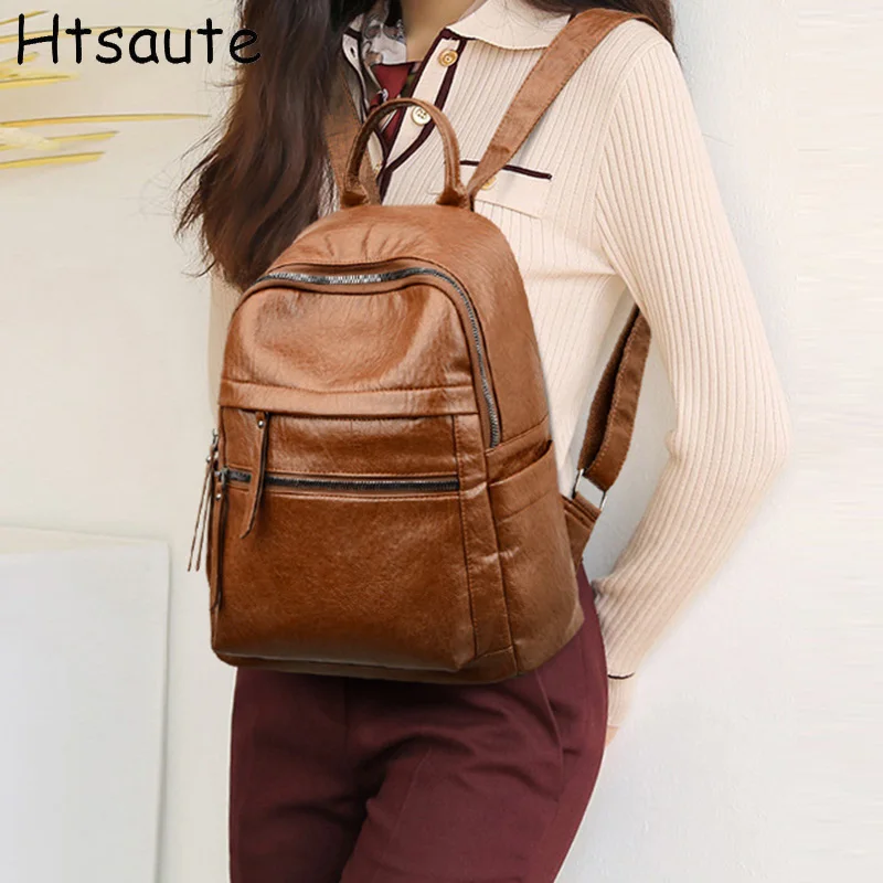 

Women Backpack Cross body Shoulder Bags PU Leather Girls School Packs Female Book Laptop Rucksack Messenger Bags mochilas mujer