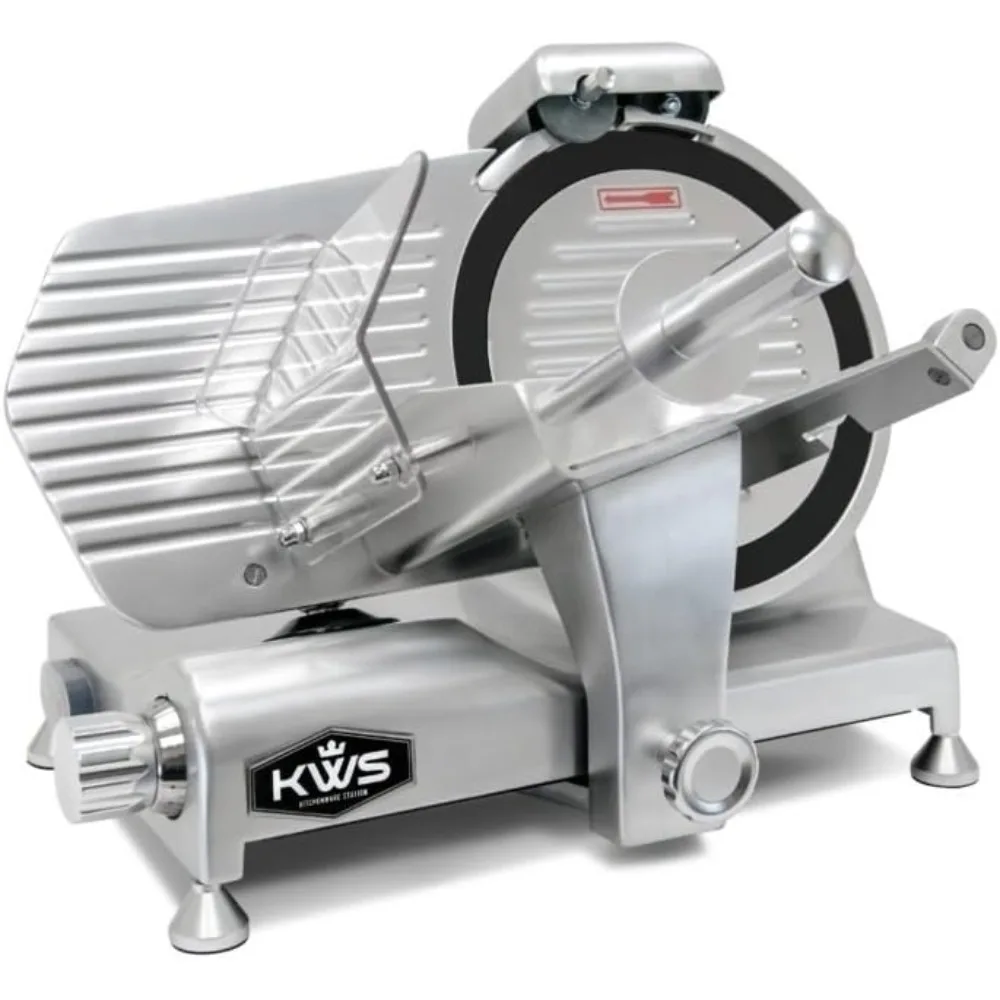 Metal Collection MS-10DT Commercial 320W 10-Inch Meat Slicer Anodized Aluminum Base with Teflon Blade