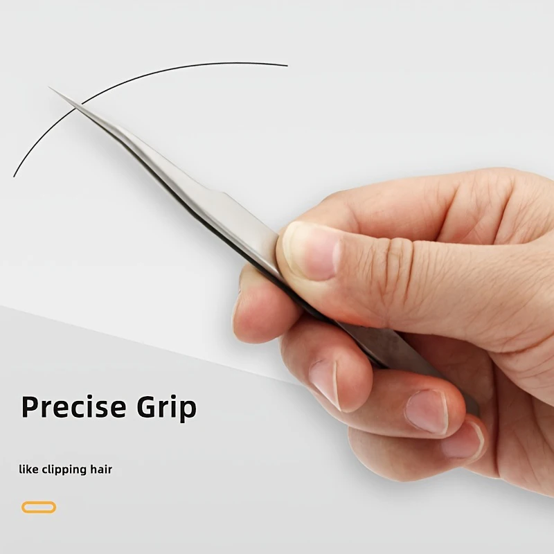 4pcs Industrial Tweezers Electronics Anti-static Curved Straight Tip Precision Stainless DIY Hand Tools Sets Forceps Phone Repai