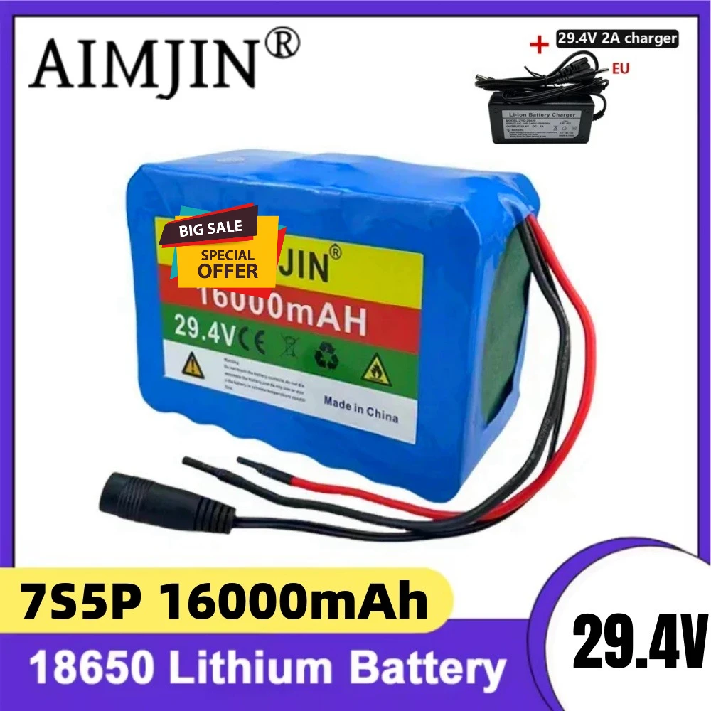 

7S5P 29.4V 16000mAh 18650 Eddie Ion 24.com, BMS intelligent intégré pour monocycle électrique, scooter, fauteuil roulant,