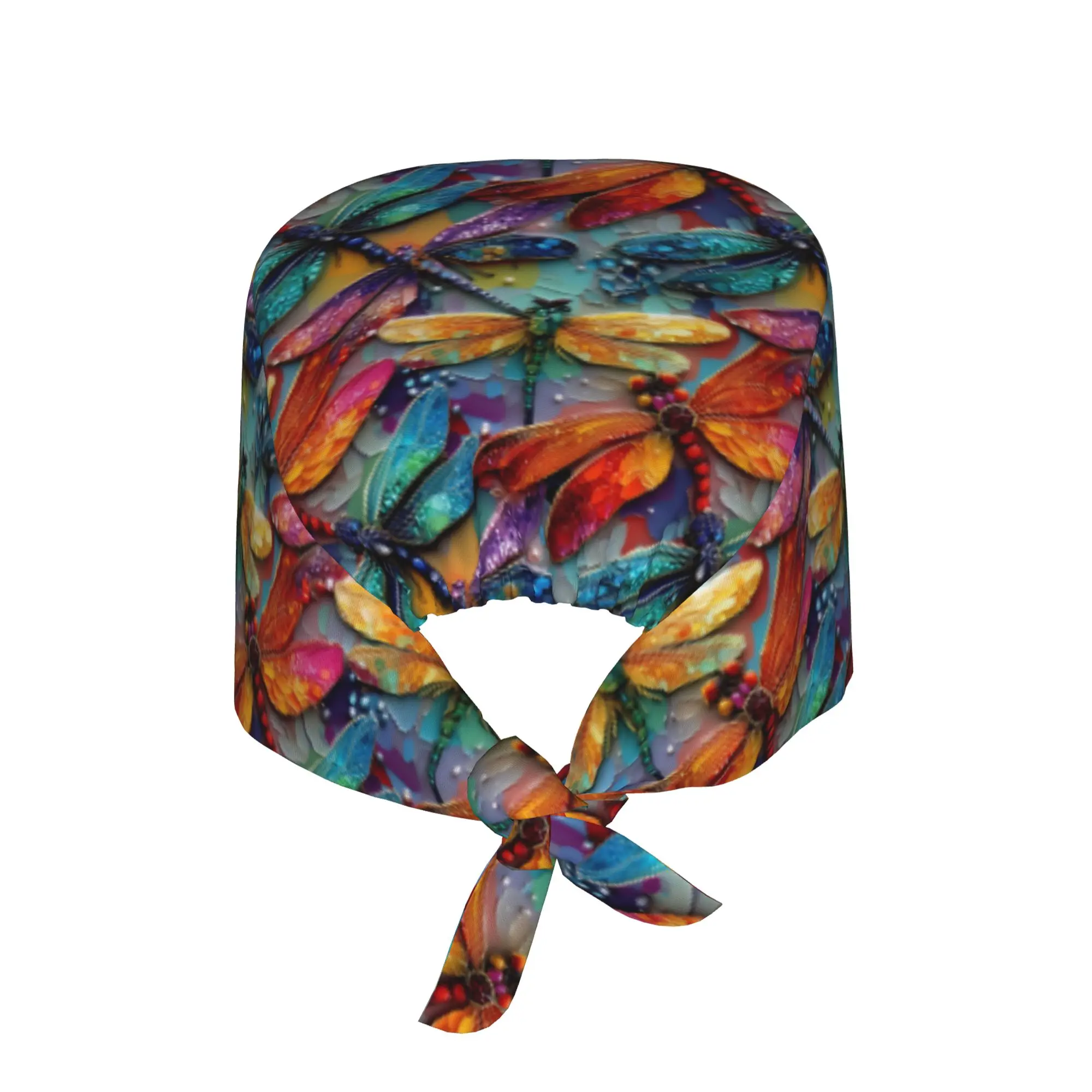 Bedazzled Dragonflies  Working Cap Surgical Hats Women Men Colorful  Operating Room Cap Nursing Cap Lab Works Hat