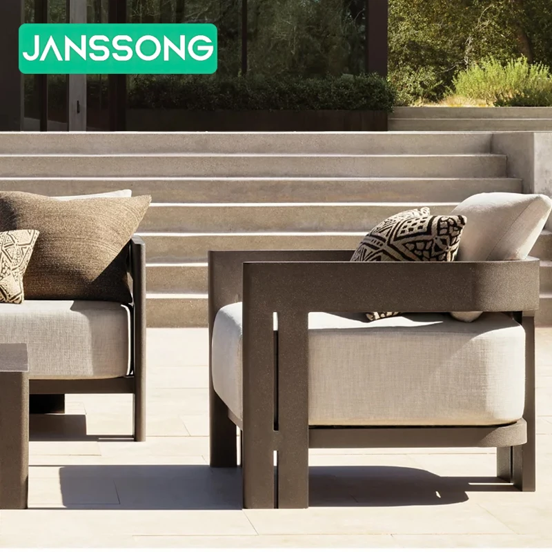 

Garden Sofa Luxury Aluminum Patio Furniture Set Villa Outdoor Sofa Set Resort Outdoor Furniture Practical Backyard Outdoor Set