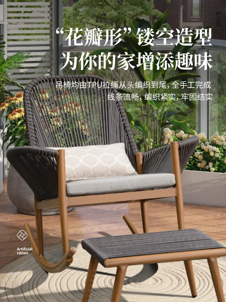 Balcony home leisure lazy living room free chair, outdoor balcony adult rattan chair