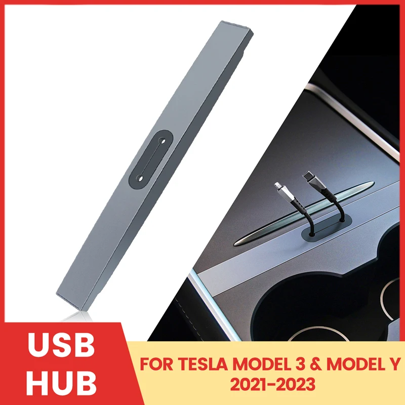 Per Tesla Model 3 Y 2021 2022 2023 accessori per Hub Shunt USB per auto Docking Station per caricabatterie adattatore per Console centrale USB