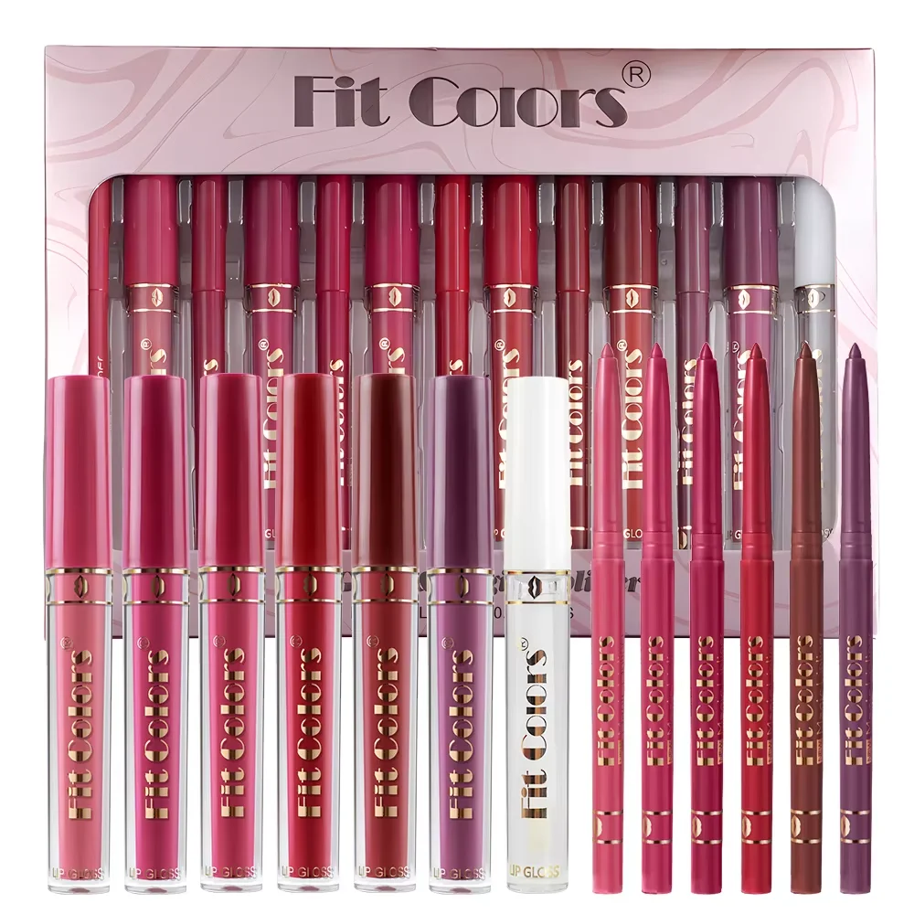 13 色演色リップグロスセット長持ち防水性と耐汗性リップメイクアップと化粧品を簡単に適用できます