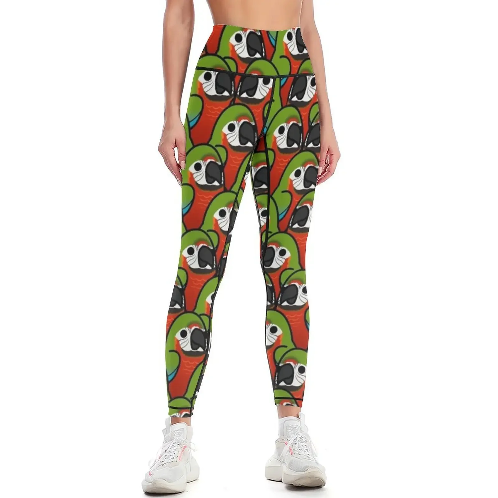 

Too Many Birds! - Harlequin Macaw Leggings sporty woman gym Fitness woman Sports pants woman Womens Leggings