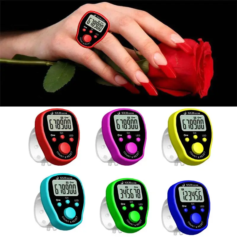 5 ช่อง LCD Finger Counter สำหรับ Lab กีฬากิจกรรม Golf Bar คอนเสิร์ต Drop Shipping