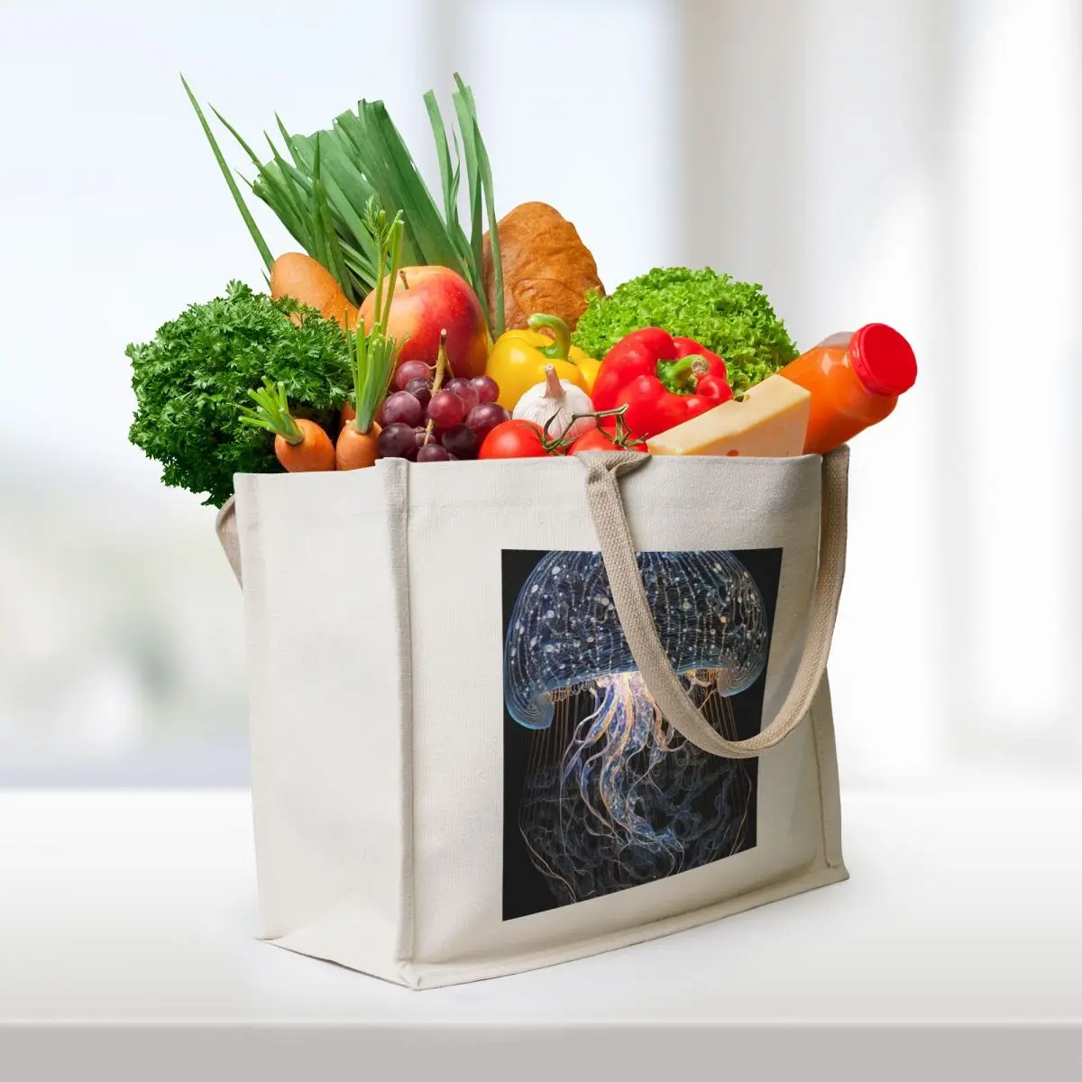 Glowing Jellyfish 9 Tote Bag Shopper handbag Gift bag Lady bag