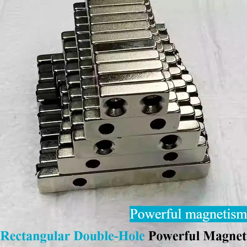 

50pcs/lot Rectangular double-hole powerful magnets, diameter 30–50 millimetres