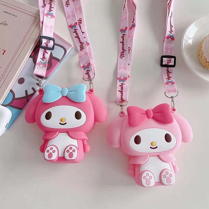 

Sanrio Melody Lovely Kawaii Fashion Bag Princess Small Storage Silicone Purse Anime Cartoon Kids Gift