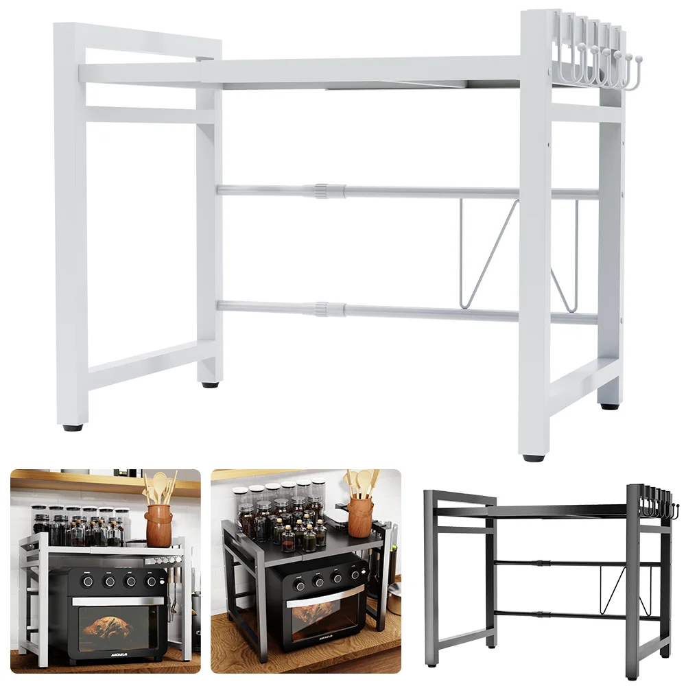 Estante para microondas, estante para condimentos, estante de almacenamiento para horno, organizador retráctil para encimera, accesorios de cocina