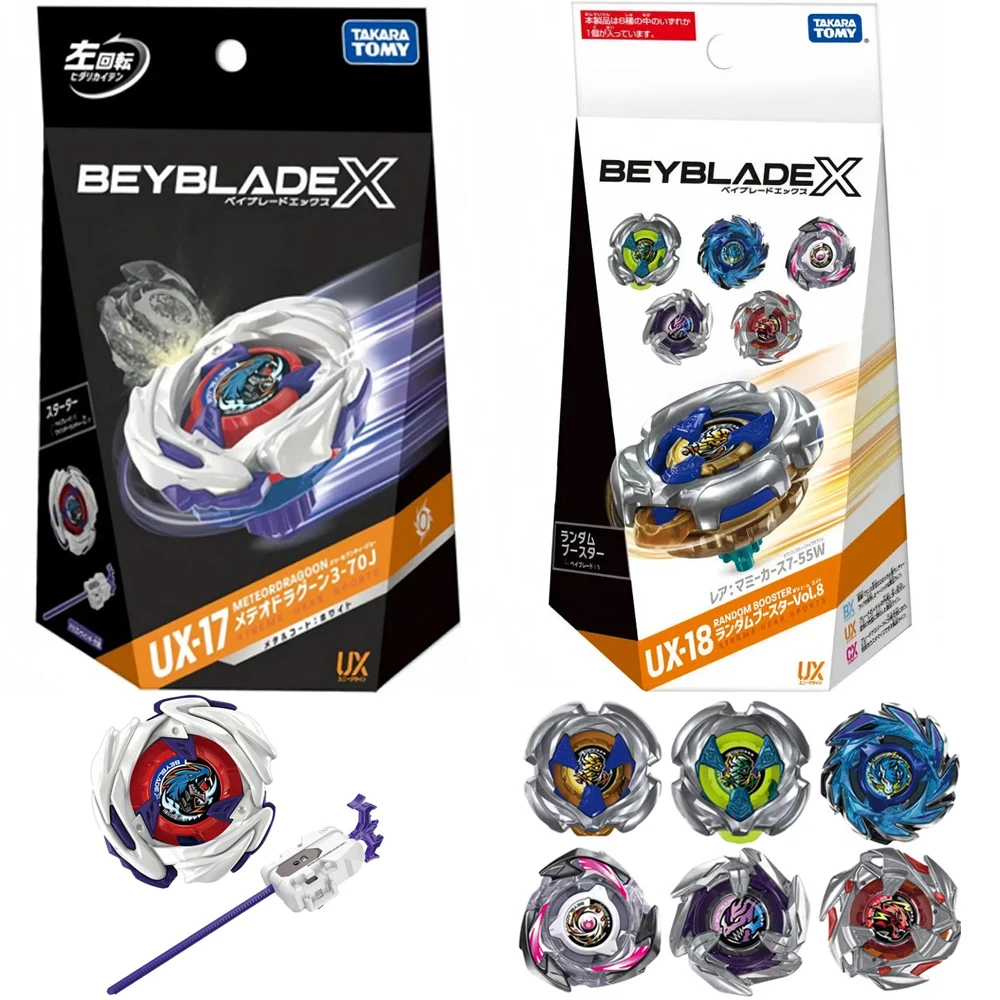 

ПОДЛИННЫЙ TAKARA TOMY BEY X UX-17 Meteor Dragoon 3-70J UX-18 Случайный усилитель Vol.8 BLADE BX-00 Booster Dragoon Storm 4-60RA