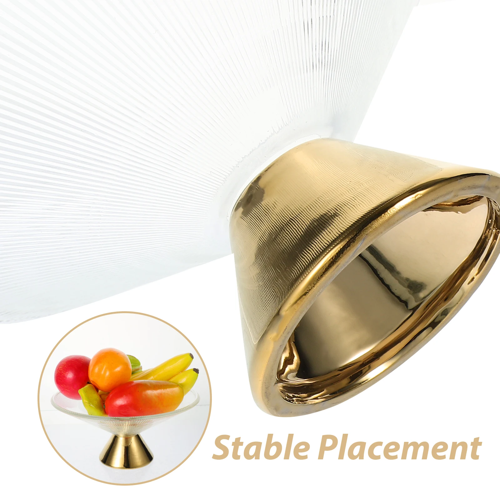 

High Stand Glass Fruit Plate Decorative Bowl Spacious Design Safe Handling Perfect Living Room Accessory Footed Bowl