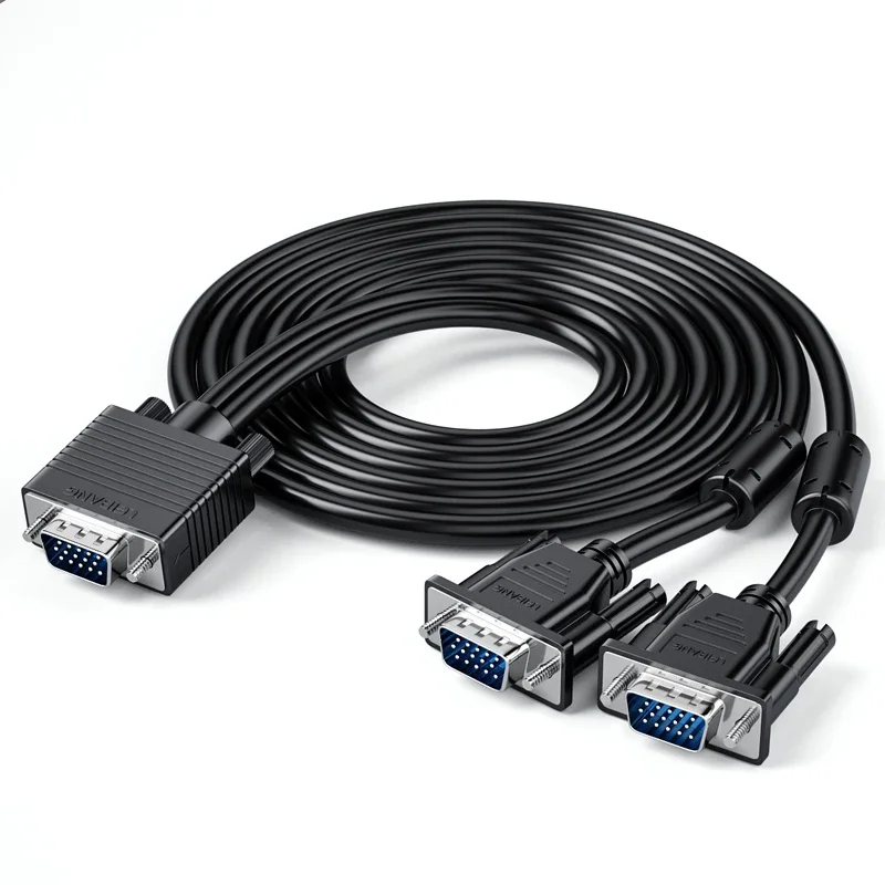 Vga distributor, one in two computer host, TV projector, one in two out display, frequency divider conversion cable 1.8M