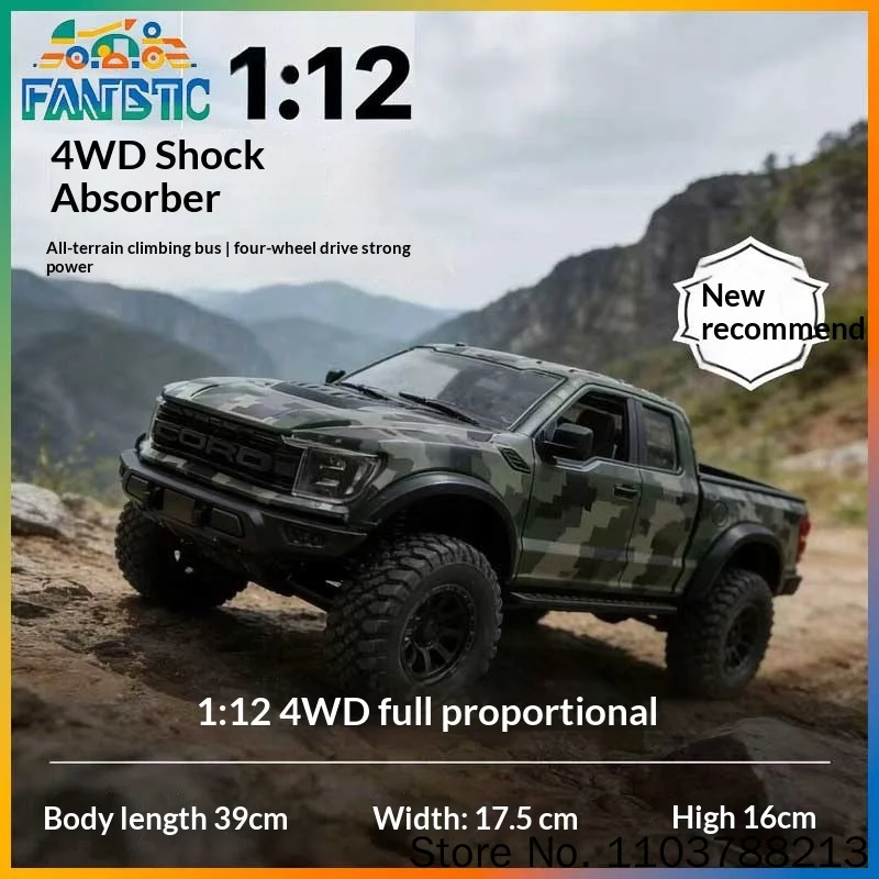 R12 01q RC-Auto 1:12 Vollproportional 4WD F150 Raptor Pickup Offroad-Truck Ferngesteuertes Modell für Erwachsene Outdoor-Enthusiasten