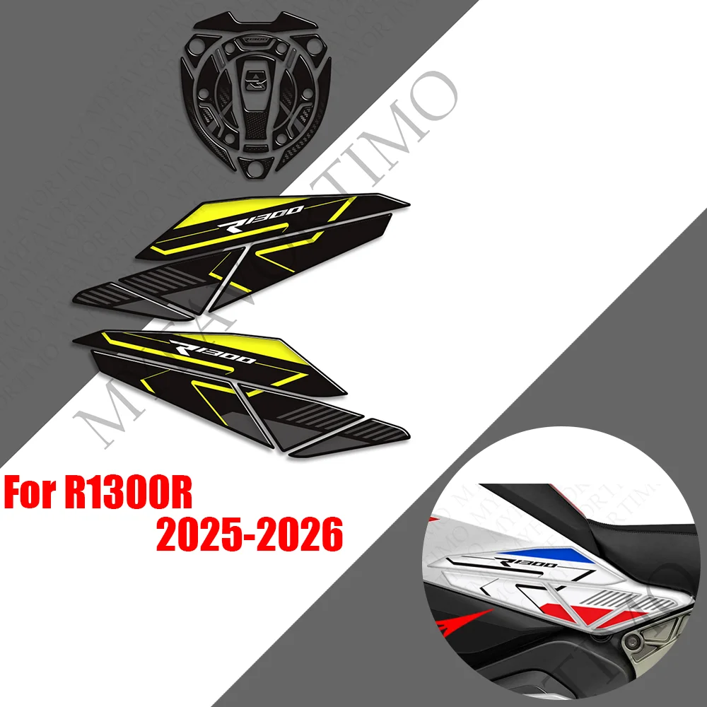 

For R1300R 2025 2026 Motorcycle Tank Pad TankPad Cap Grips Gas Fuel Knee 3D Stickers moto Decals Protection R 1300 R R1300 R