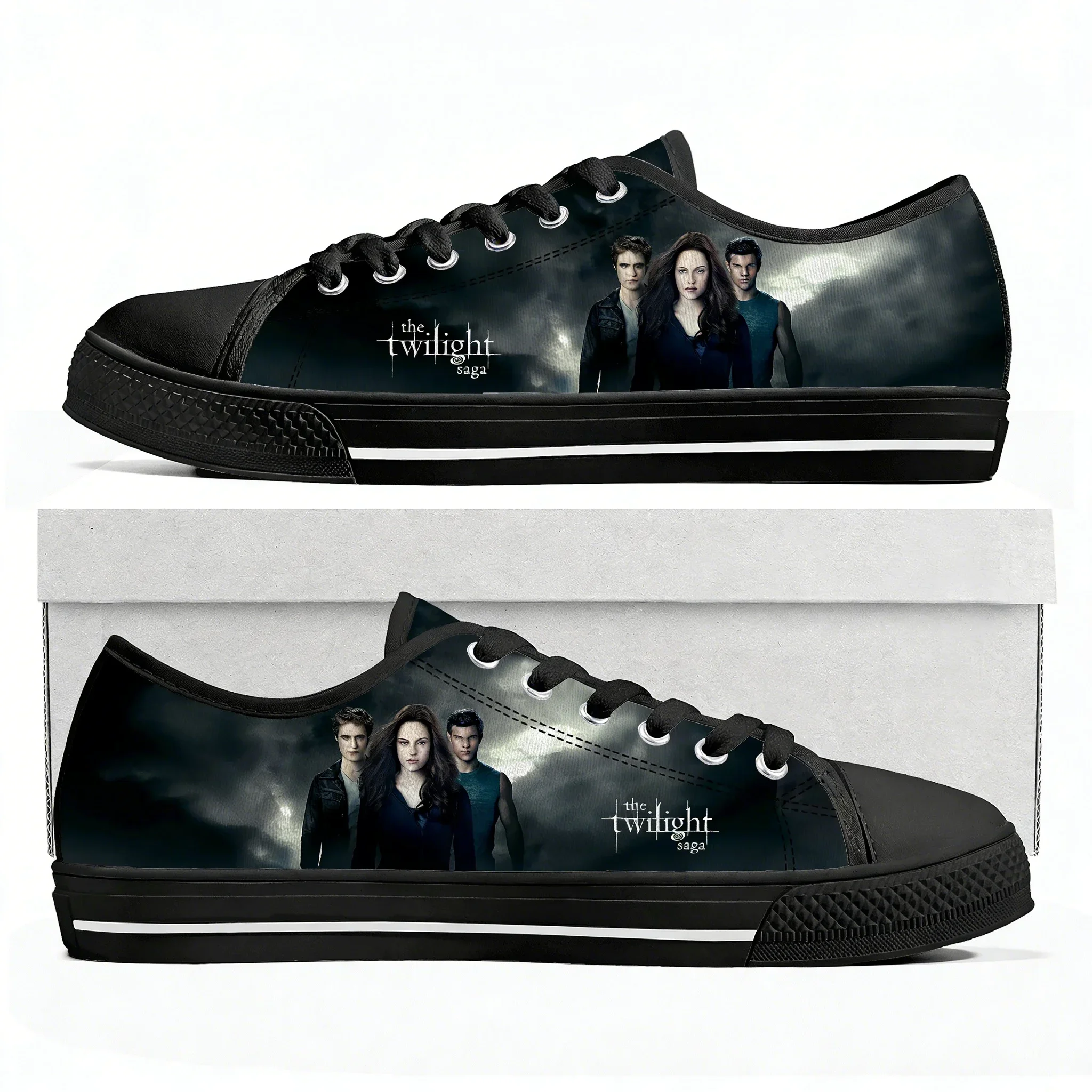 

Кроссовки Low Top High Quality от The Twilight Saga, мужские, женские, подростковые, из канваса, повседневные, модные, с узорами, обувь на заказ