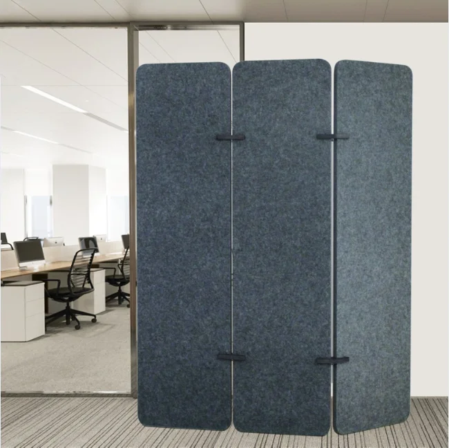 100% Recycle PET Felt Polyester Fiber Acoustic Screens Room Dividers Soundproof Folding Flooring Partition Acoustic Panels