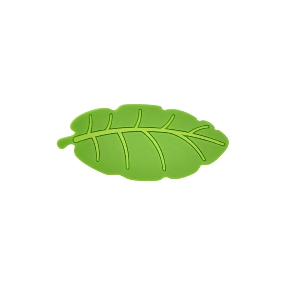 Silicone Washbasin Overflow Plug Green Leaves Sealing Sink Overflow Plug Leaf Shaped Insect Blocking Overflow Hole Cover