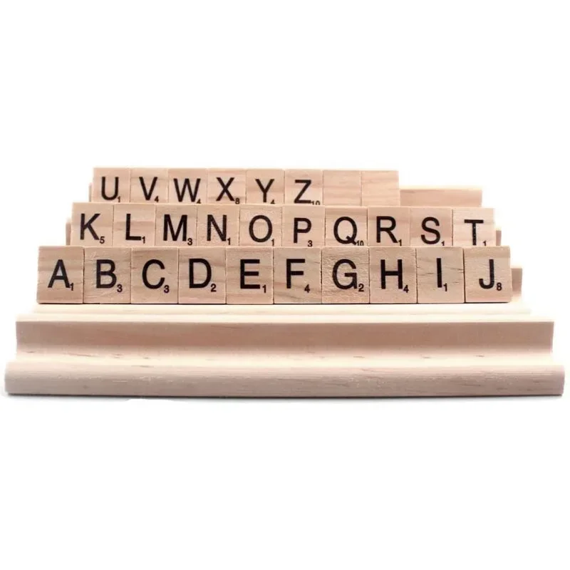 4PCS Domino Trays Wooden Racks Holders Tiles Game Bracket Letter Placement Decor Rack For Adult Mahjong Player Wholesale