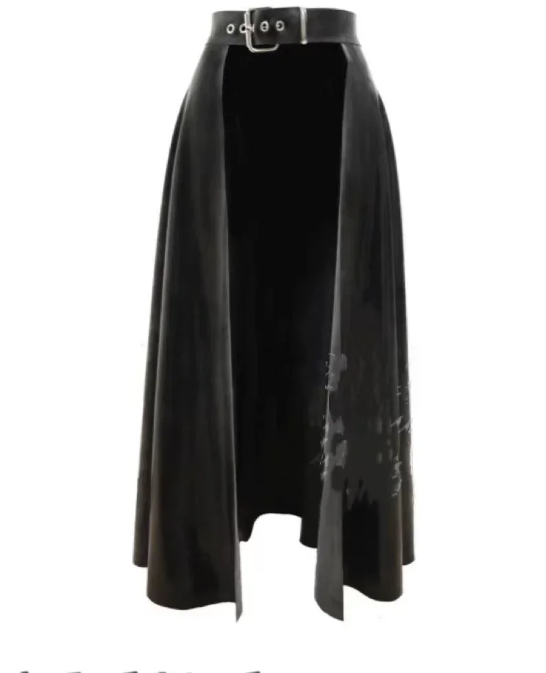 100% latex Rubber Gummi Long black skirt  sexy, Role play everyday wear, party, comfortable xs-xxl 0.4 mm