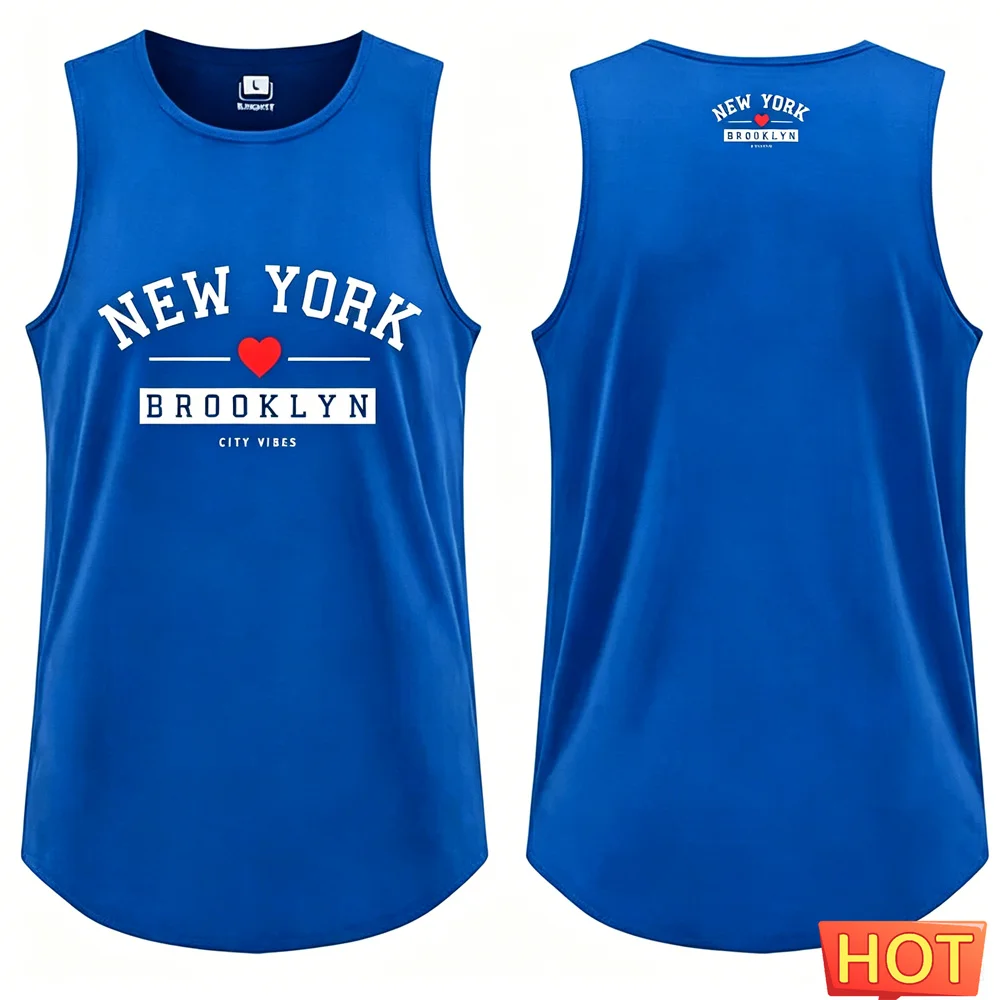 Versatile men's t-shirts and tank tops Print Sleeveless T-shirt Daily Casual Tees Man y2k Clothing Loose Polyester sports vests