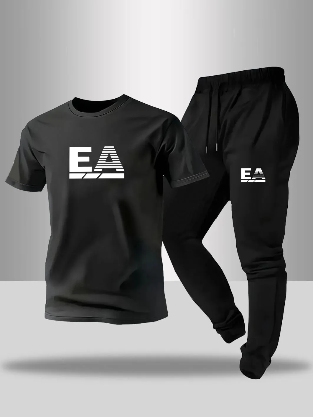 

Men's Spring/Summer Home Outdoor Comfort T-shirt Set Printed Men's Sports T-shirt+Pants City Leisure Sportswear