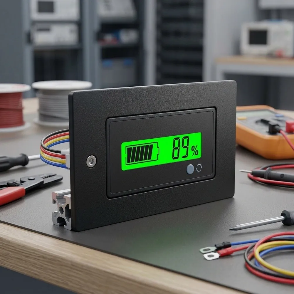 Waterproof For battery Voltage and SOC Display for 12V to 72V Lithium and Lead-Acid For battery Monitoring Applications