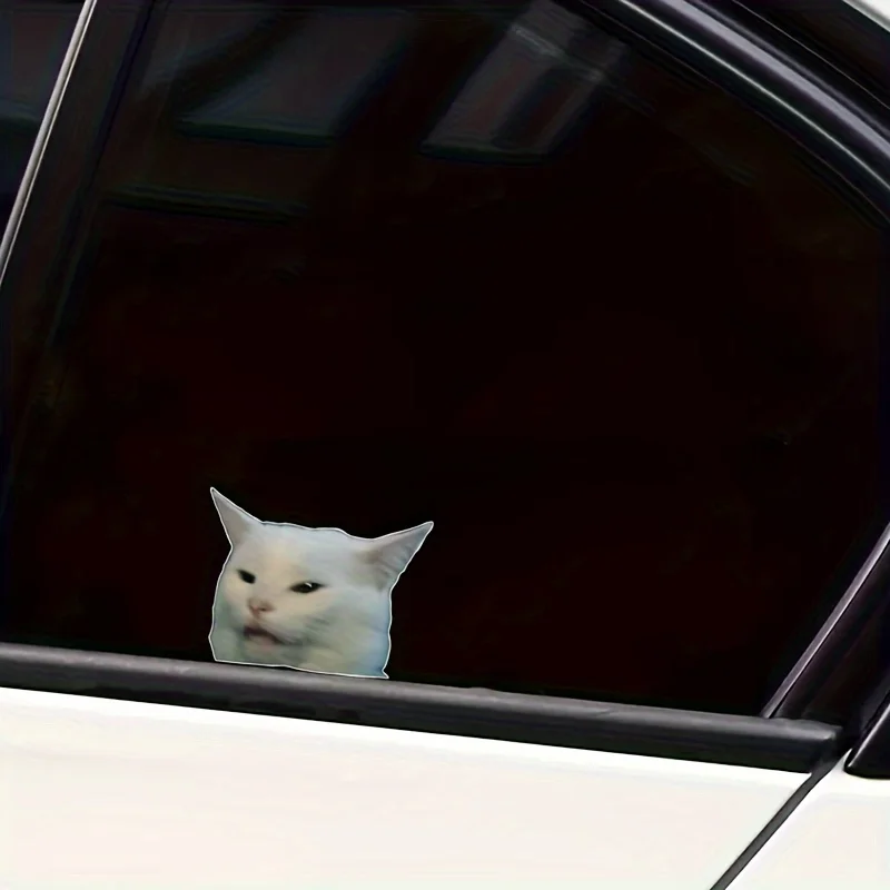 1 pegatina de vinilo divertida Smudge The Cat Meme, diseño duradero resistente a la intemperie para coches, camiones, motocicletas y monopatines
