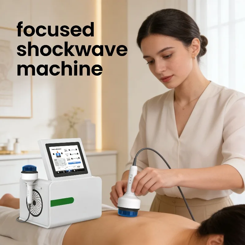 Portable Physiotherapy Center Use Electromagnetic Focused Shock Wave Therapy Machine Intelligent Handle Equipment
