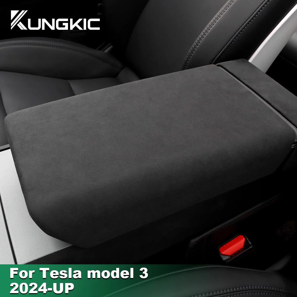 

for Tesla Model 3 Highland 2024-Up Organizer Center Console Box Protect Italian Premium Suede Armrest Cover Car Accessories