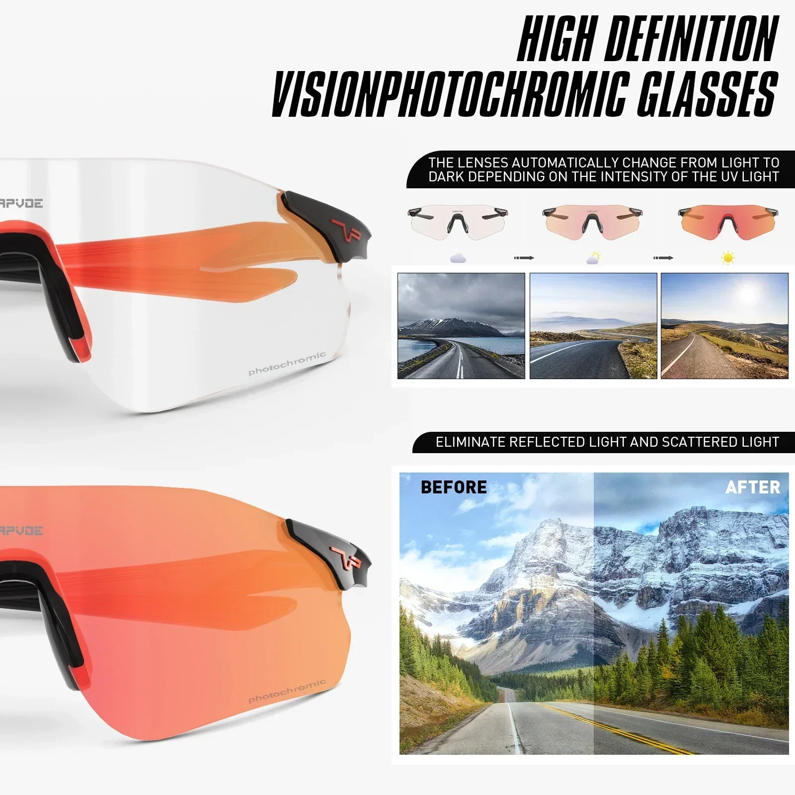 Kapvoe Light Weight Running Glasses Men Cycling Glasses Bike Glasses Purple UV400 Bike Eyewear MTB Sports Bicycle Goggles 2024