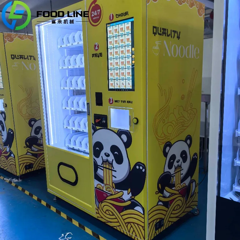 Custom Food Ramen Noodles Snacks Drinks Coffee Milk Tea Vending Machines for Sale With Hot Water Supply in Office Airport