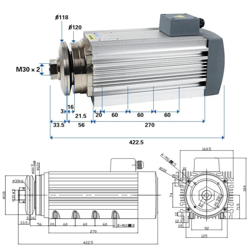 Numerical control spindle motor 3KW 4KW 5.5kw 7.5kw 11KW