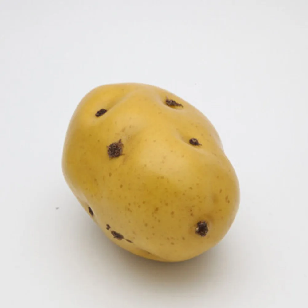 4個入りポテト模造装飾品-人工リアルな野菜小道具-子供向け教育用いたずら装飾品