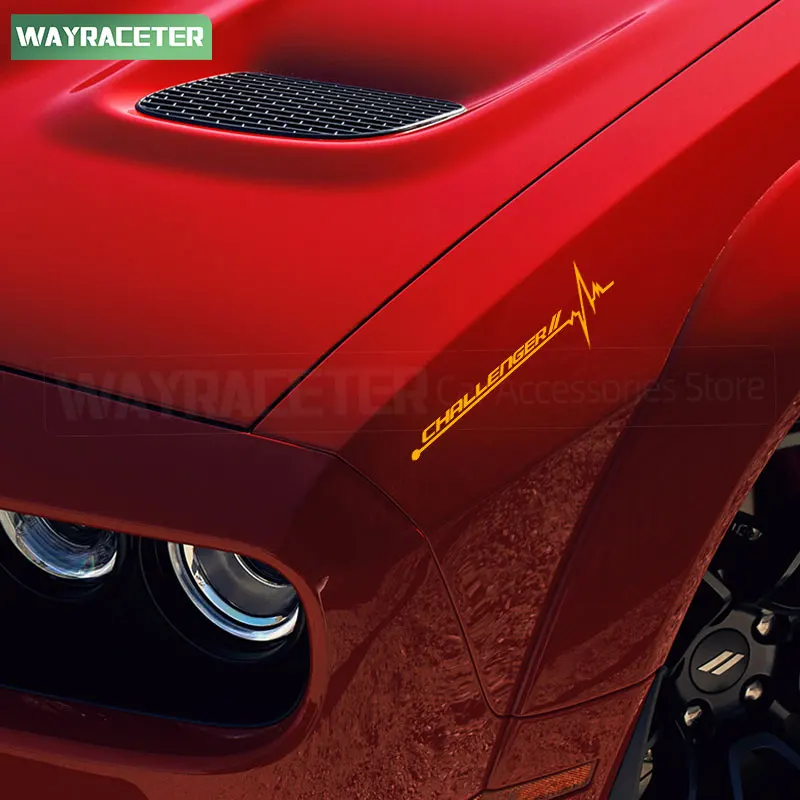 2 Pcs Creative Window Sticker Fender Hood Trunk Reflective Vinyl Decal For Dodge Challenger SRT8 392 Demon 2023 Accessories SRT view 5
