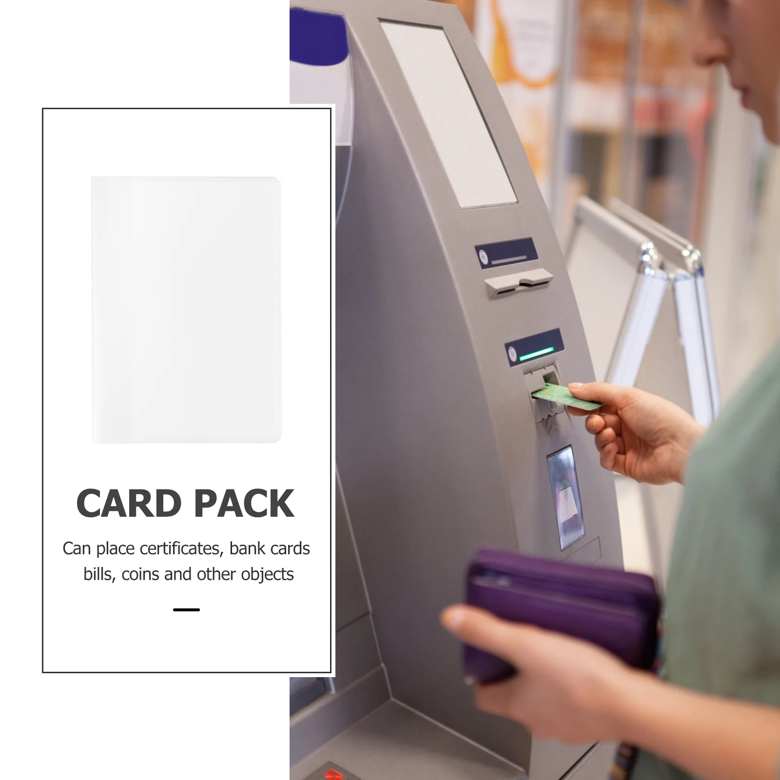 2 قطعة حامل بطاقة الائتمان البلاستيك المحفظة المنظم إدراج قابلة لإعادة الاستخدام المحمولة خفيفة الوزن دائم لحامل بطاقات البطاقة #1