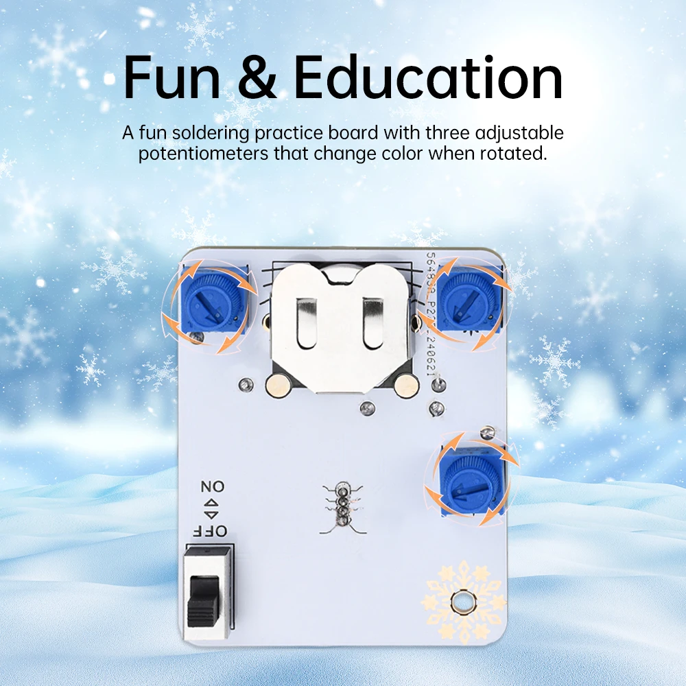 Ice and snow themed LED snowman electronic beginner learning welding fun DIY kit LED light-emitting tube module DIY snowman kit