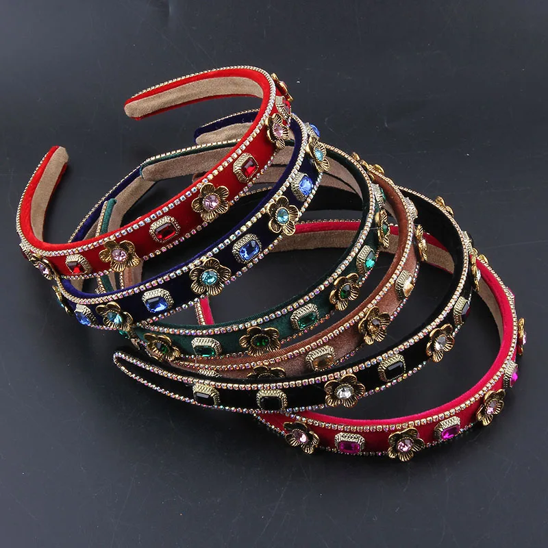 الفاخرة الباروك سبيكة حجر الراين يترك Headbands موضة حجر الراين Hairband رباط شعر فتاة أغطية الرأس 209