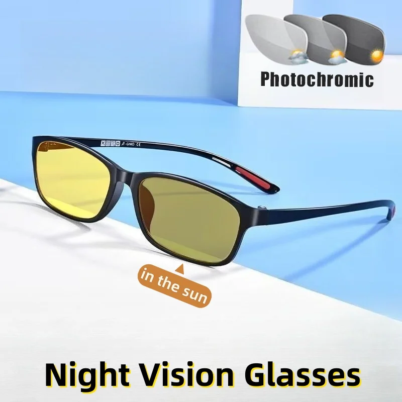 

Photochromic Day and Night Driving Glasses with Night Vision Unisex Design High-Definition Anti-Glare Eyewear for Driving