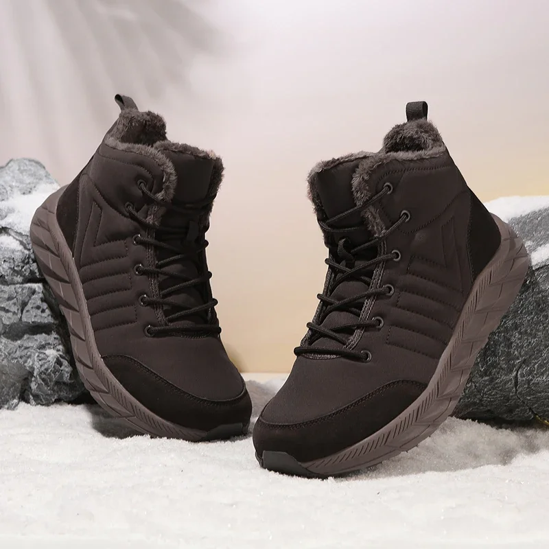 

Модные зимние мужские ботинки, очень теплые мужские зимние ботинки, уличная нескользящая кожаная походная обувь, водонепроницаемые мужские ботильоны